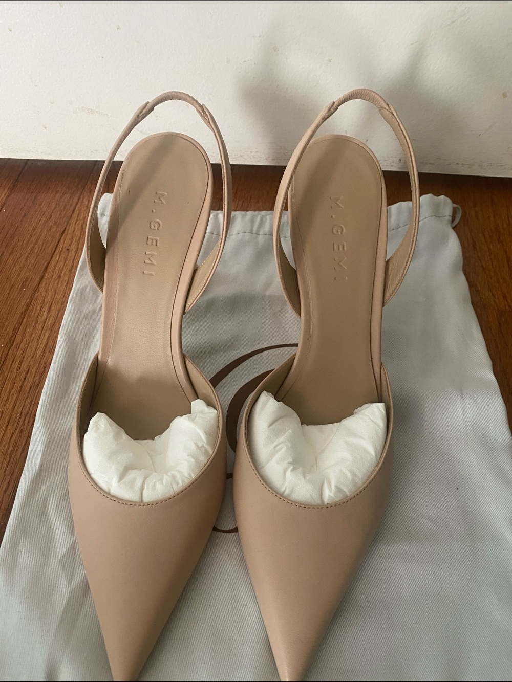 M. Gemi Blush Pointed-Toe Slingback Pumps- 41/10 US